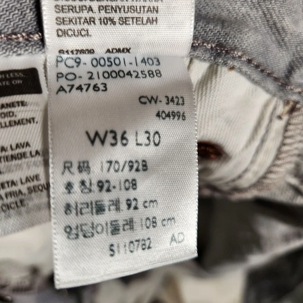 Levi's 501XX Jeans Men's 34X29 (Tag‎ 36X30) Straight Fit Greystone Marble